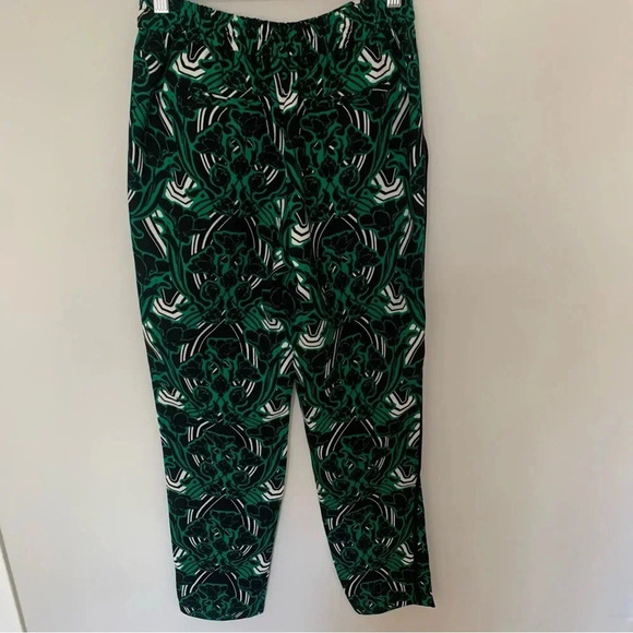 J. Crew Tuxedo Pant in Retro Floral Green/Black Size 0 - Picture 4 of 8